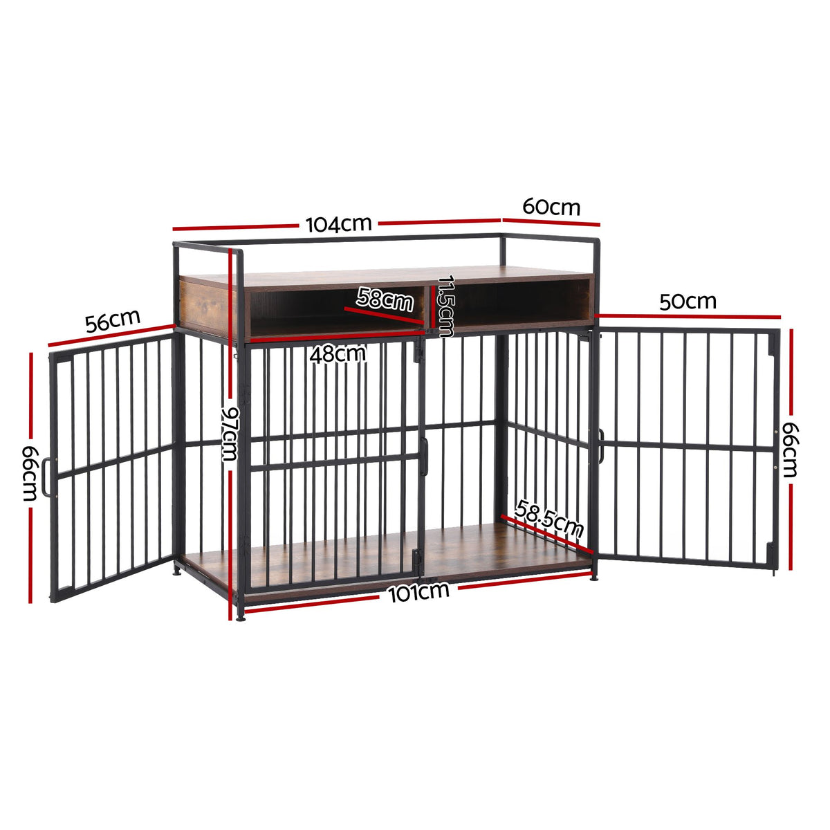 Wooden Crate Sideboard with Storage, 104 cm