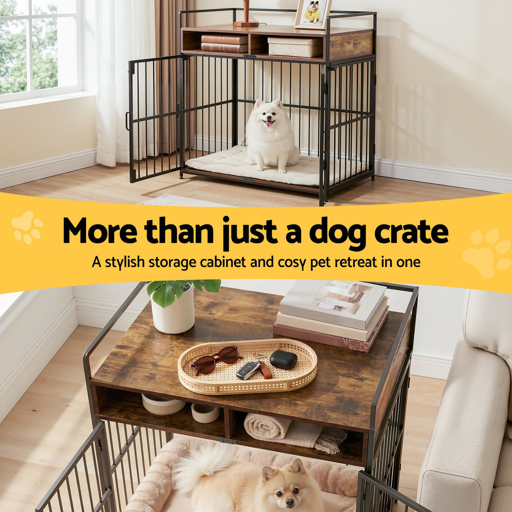 Wooden Crate Sideboard with Storage, 104 cm
