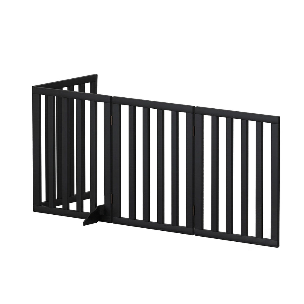 Freestanding Wooden Pet Gate, 4 Panel