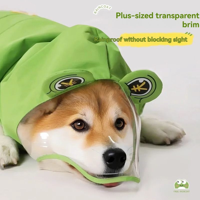 Frog Hooded Dog Raincoat