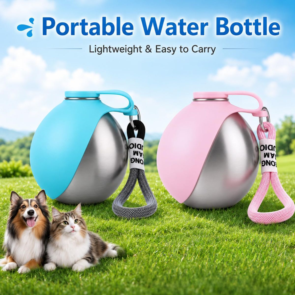 2-in-1 Travel Water Bottle & Bowl
