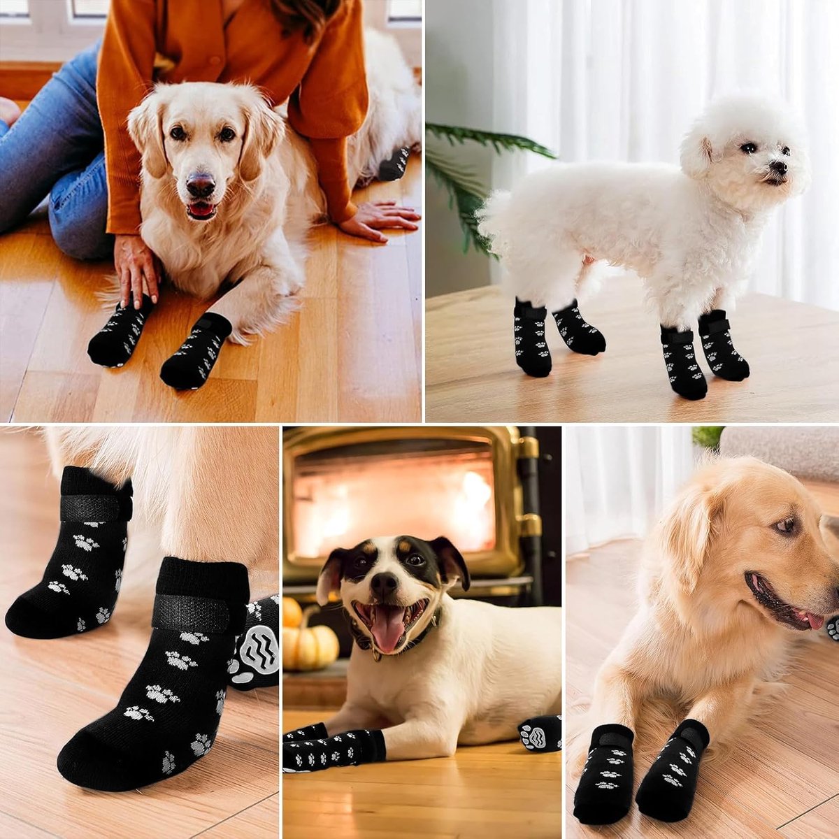 Non-Slip Dog Socks (4 pack)